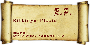 Rittinger Placid névjegykártya
